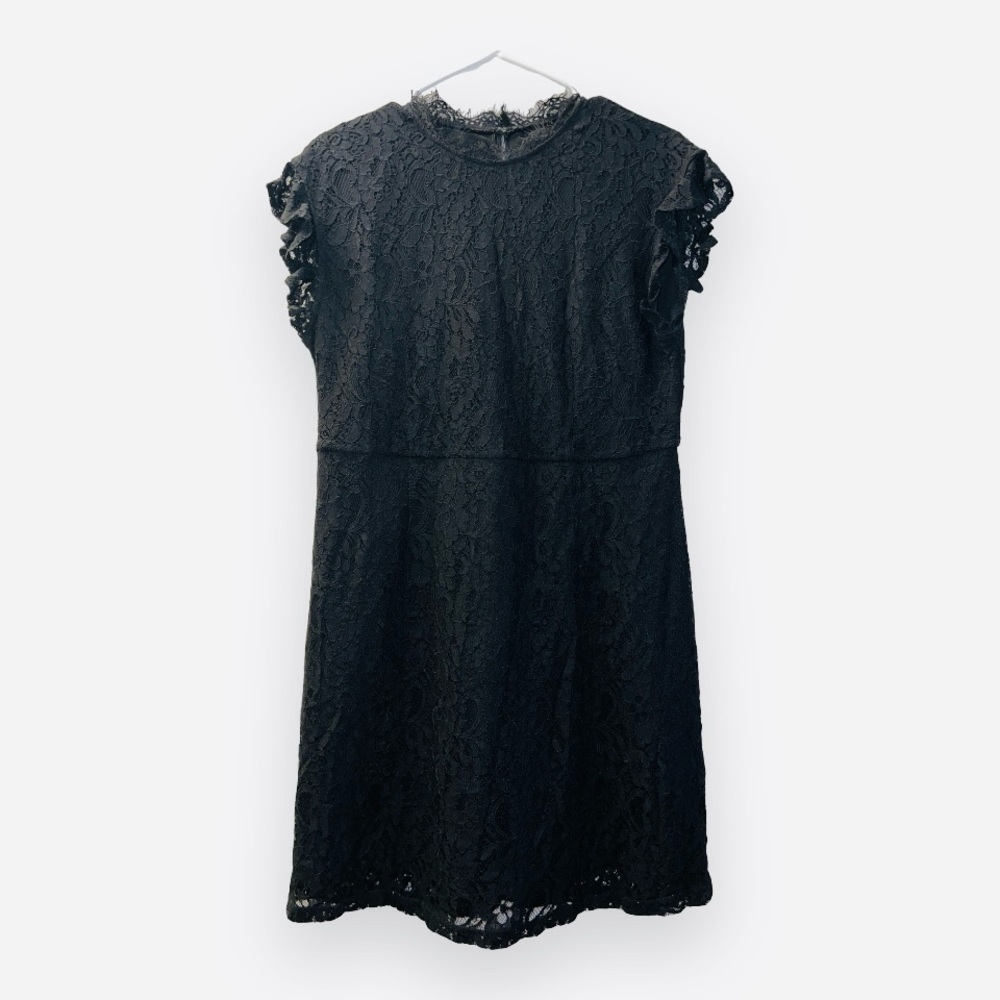 Who What Wear Black Lace Cap Sleeve Mini Dress size medium
